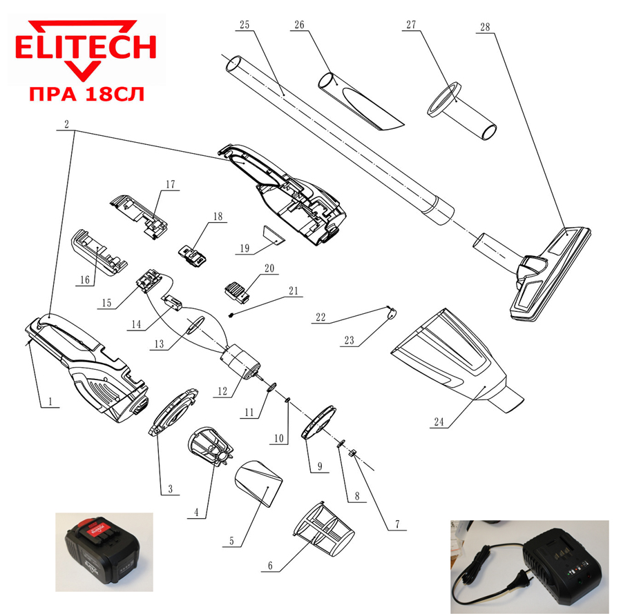 Запчасти Elitech ПРА 18 СЛ (Е1302.001.01) 2019 года