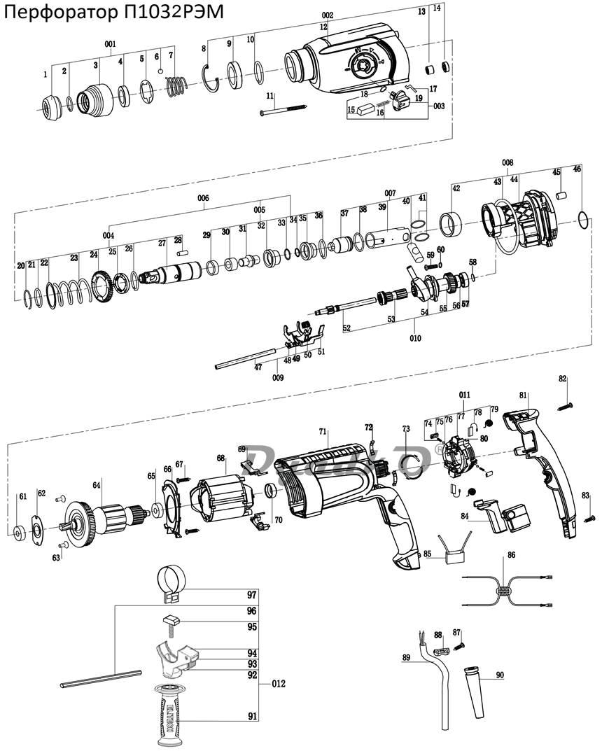 Запчасти Elitech П1032РЭМ