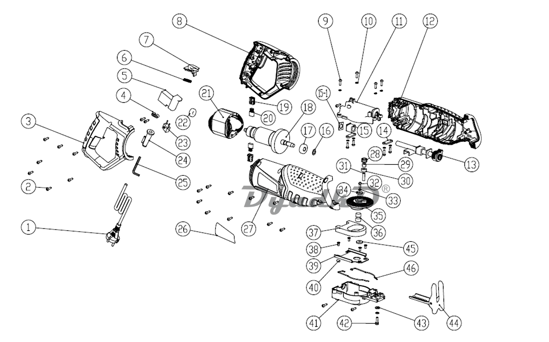Запчасти, схема и деталировка Elitech ПС1100ЭП