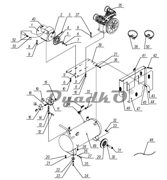 Запчасти, схема и деталировка Elitech КР2051-50-1,5