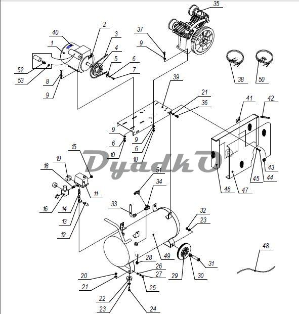 Запчасти, схема и деталировка Elitech КР2051-50-2,2