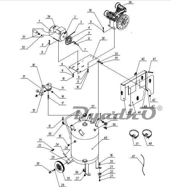 Запчасти, схема и деталировка Elitech КР2065-100В-2,2