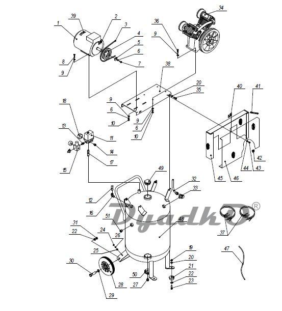 Запчасти, схема и деталировка Elitech КР2065-100В-2,2Т
