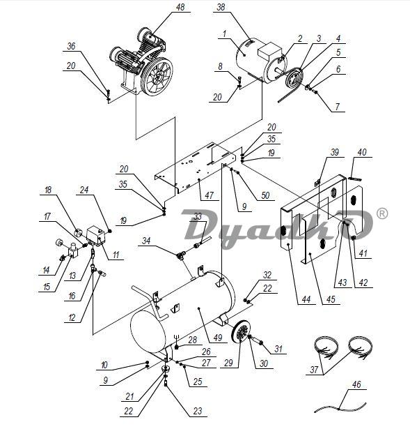 Запчасти, схема и деталировка Elitech КР2065-50-3Т