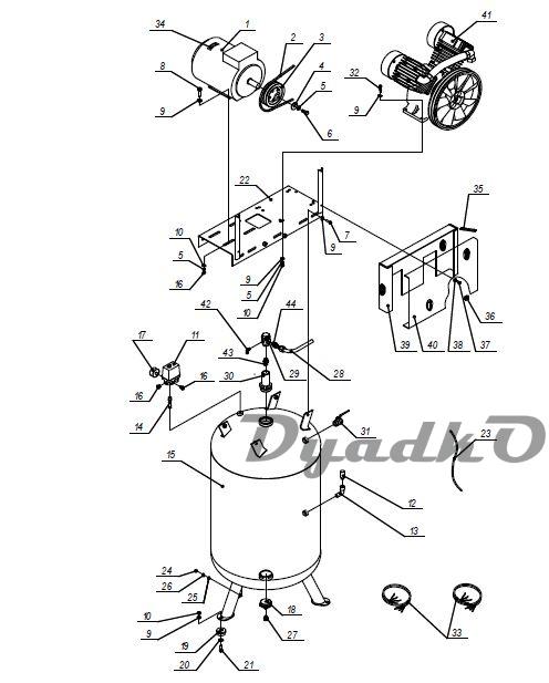 Запчасти, схема и деталировка Elitech КР2095-270-5,5Т