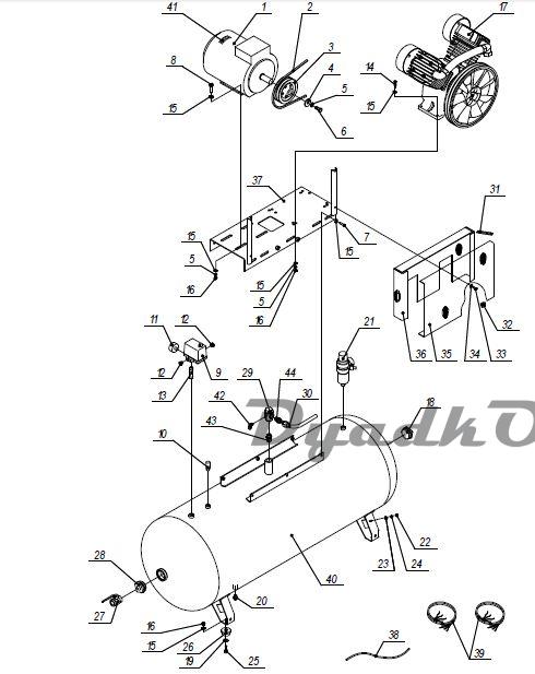 Запчасти, схема и деталировка Elitech КР2095-500-5,5Т