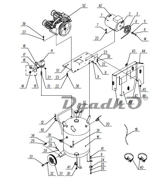 Запчасти, схема и деталировка Elitech КР3065-100В-3Т