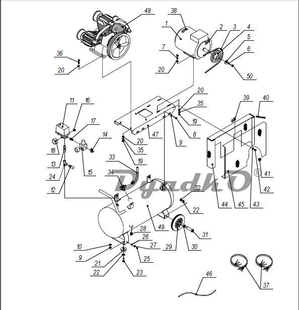 Запчасти, схема и деталировка Elitech КР3065-50-3Т