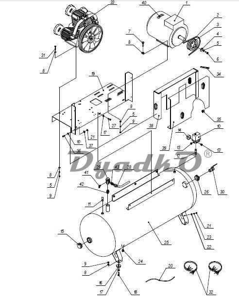 Запчасти, схема и деталировка Elitech КР3095-500-7,5Т