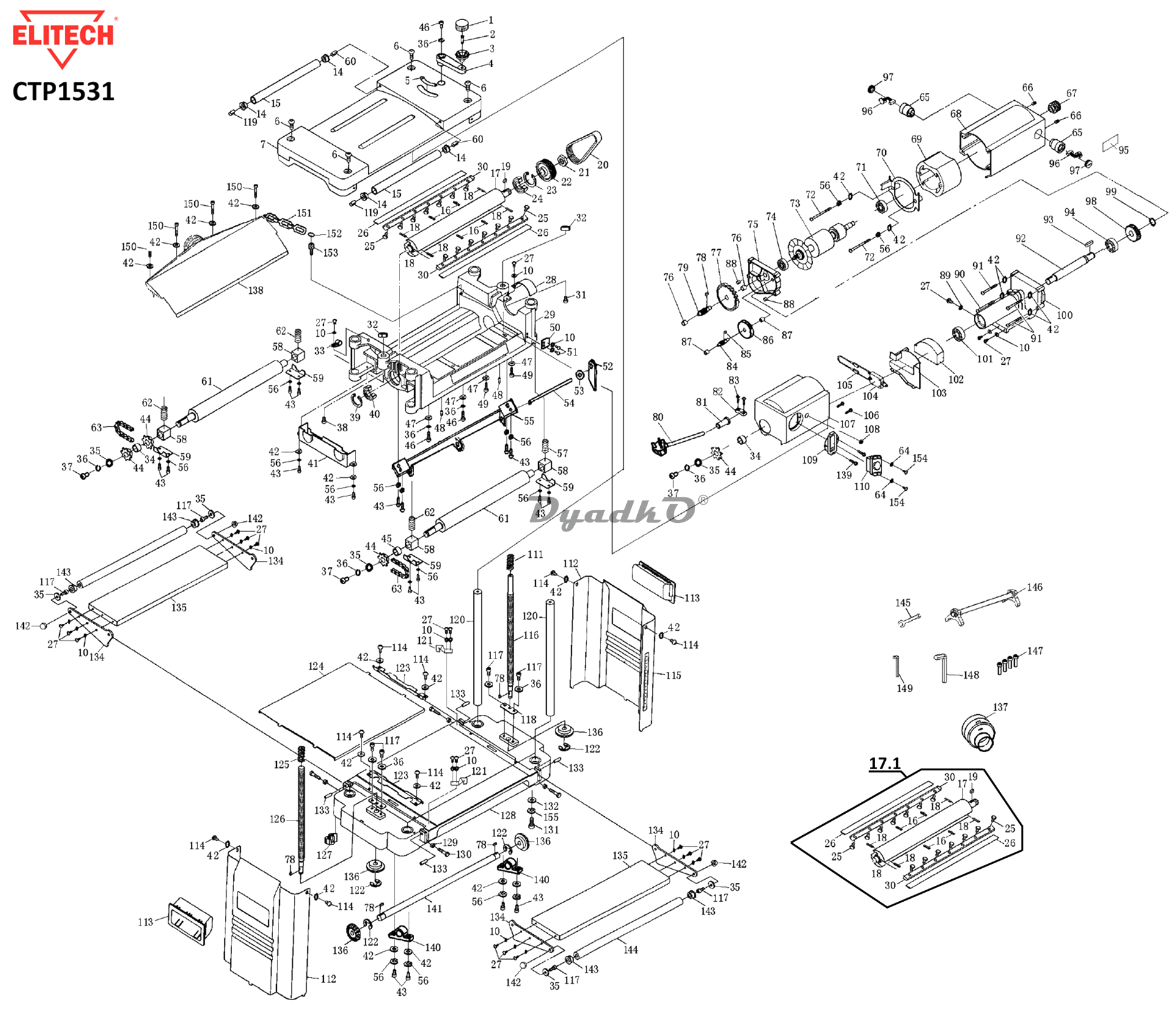 Запчасти Elitech СТР 1531