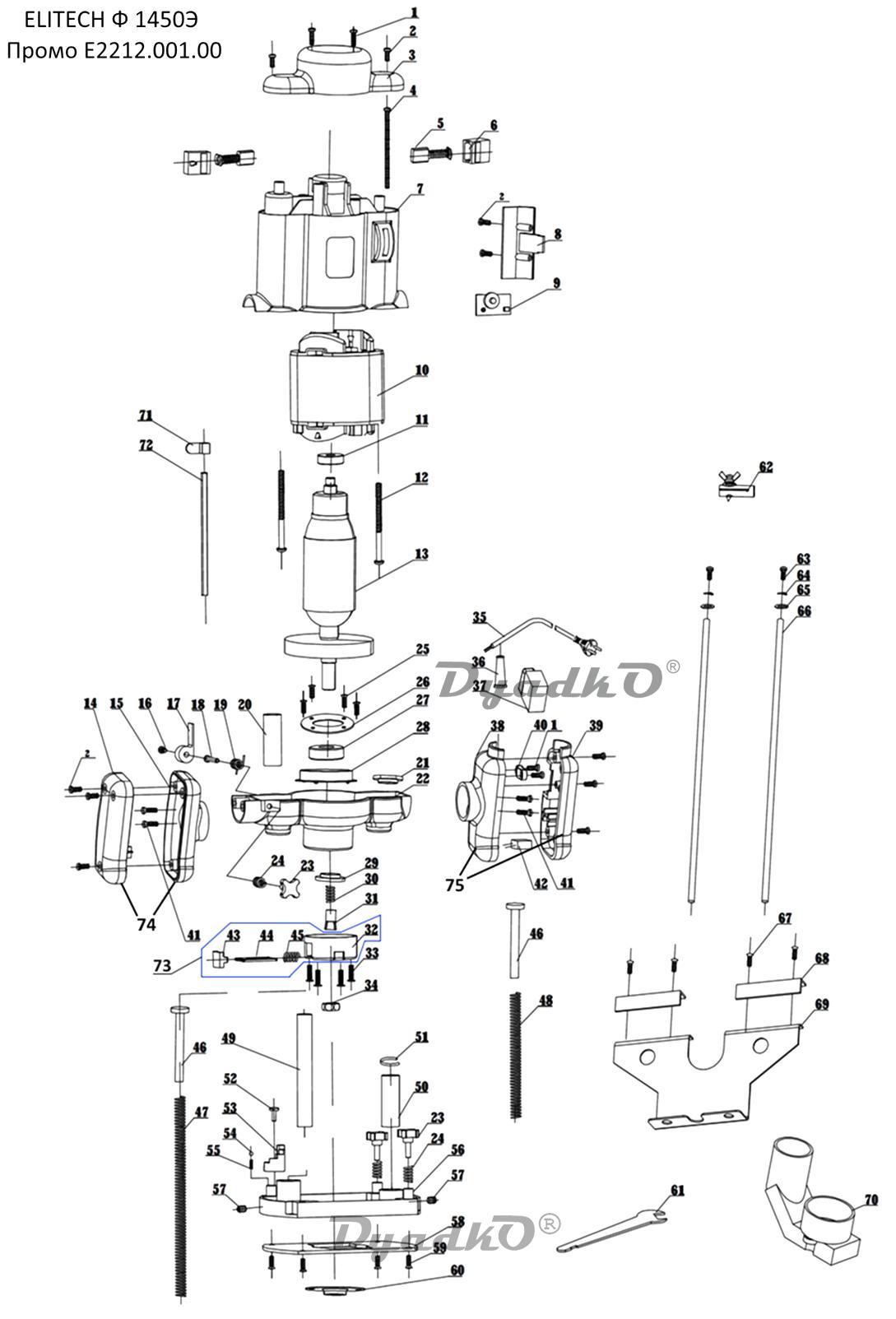 Запчасти Elitech Ф 1450Э Промо (Е2212.001.00)