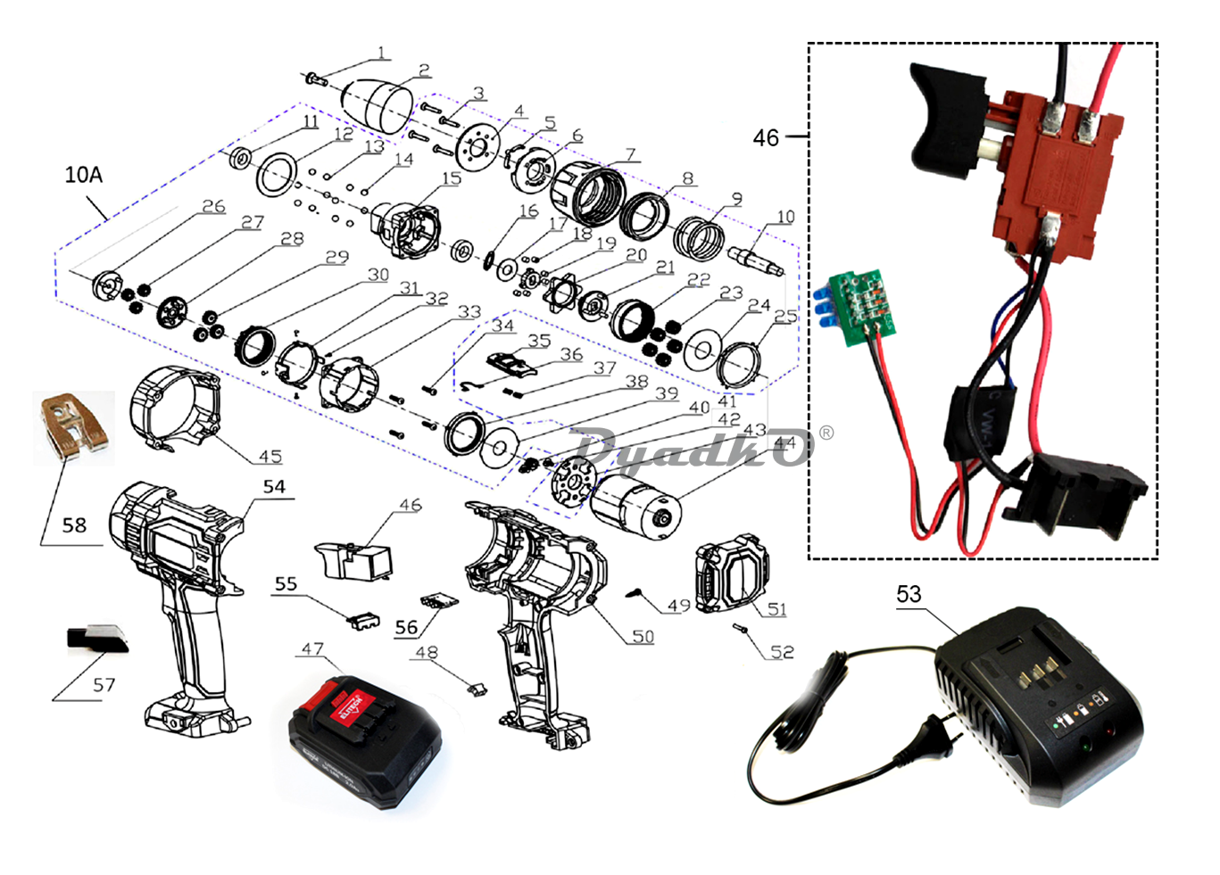 Запчасти Elitech ДА 18 СЛ 2