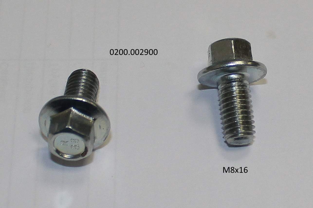 Болт М8*16 <br>(Артикул: 0200002900)