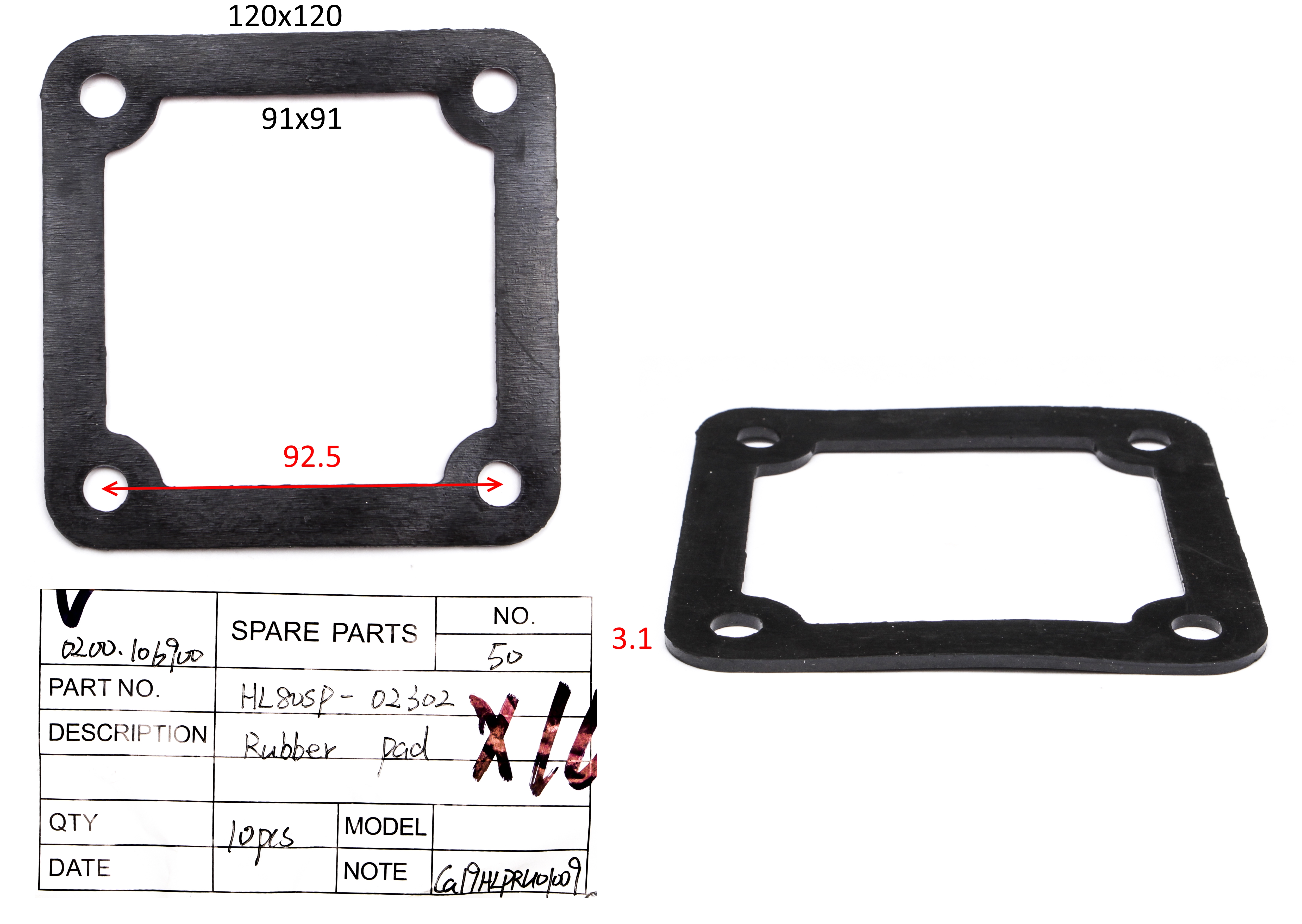 HL80SP-02302; Прокладка резиновая; <br>(Артикул: 0200.106900)