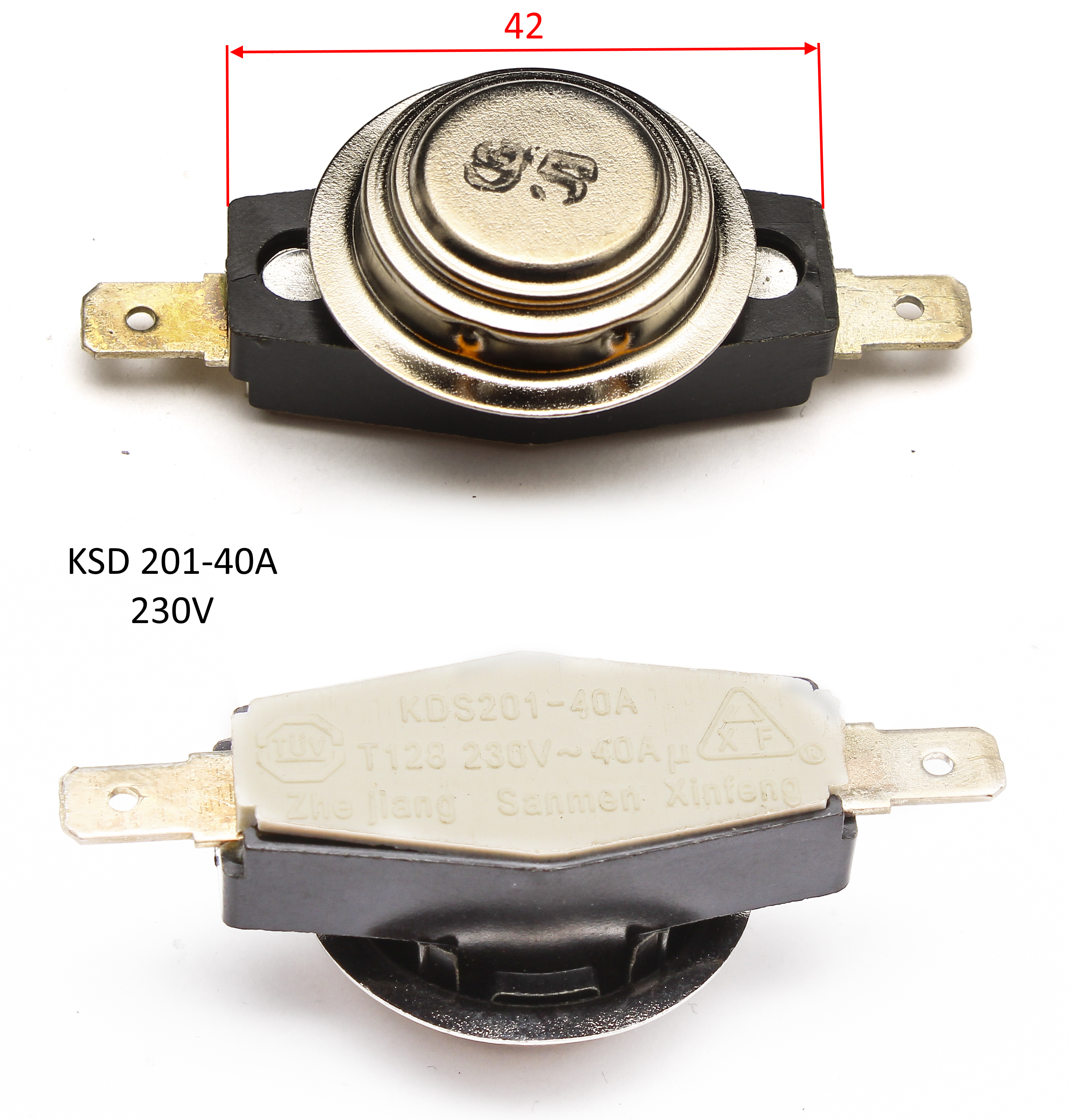 Термореле KDS201-40A.T128.230V/40A.95°C 19х40-19 <br>(Артикул: 0601020400)
