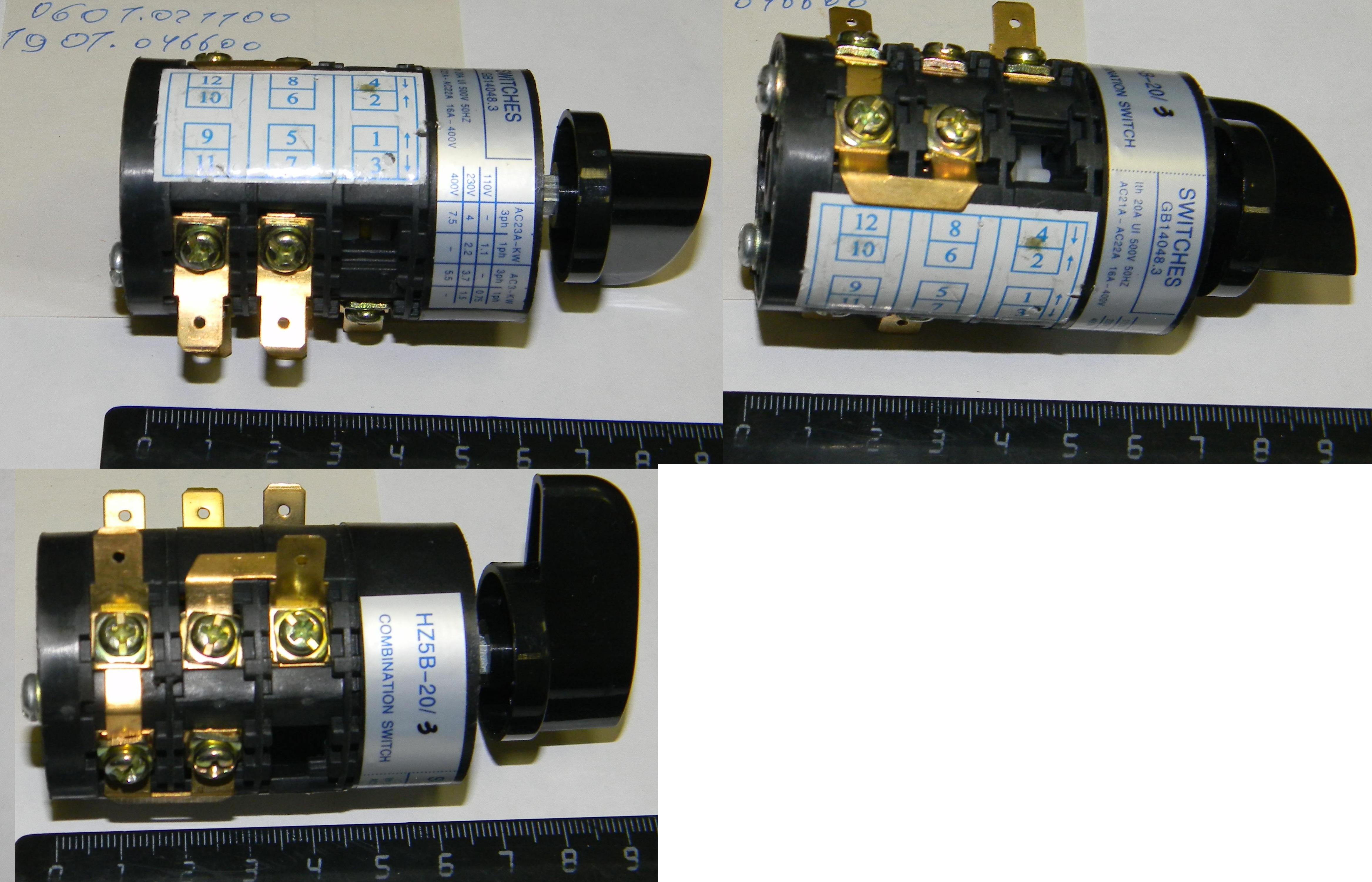 Переключатель режимов 0-6-положений KENDT: HZ5B-20/3.690V/21A <br>(Артикул: 0601021100)