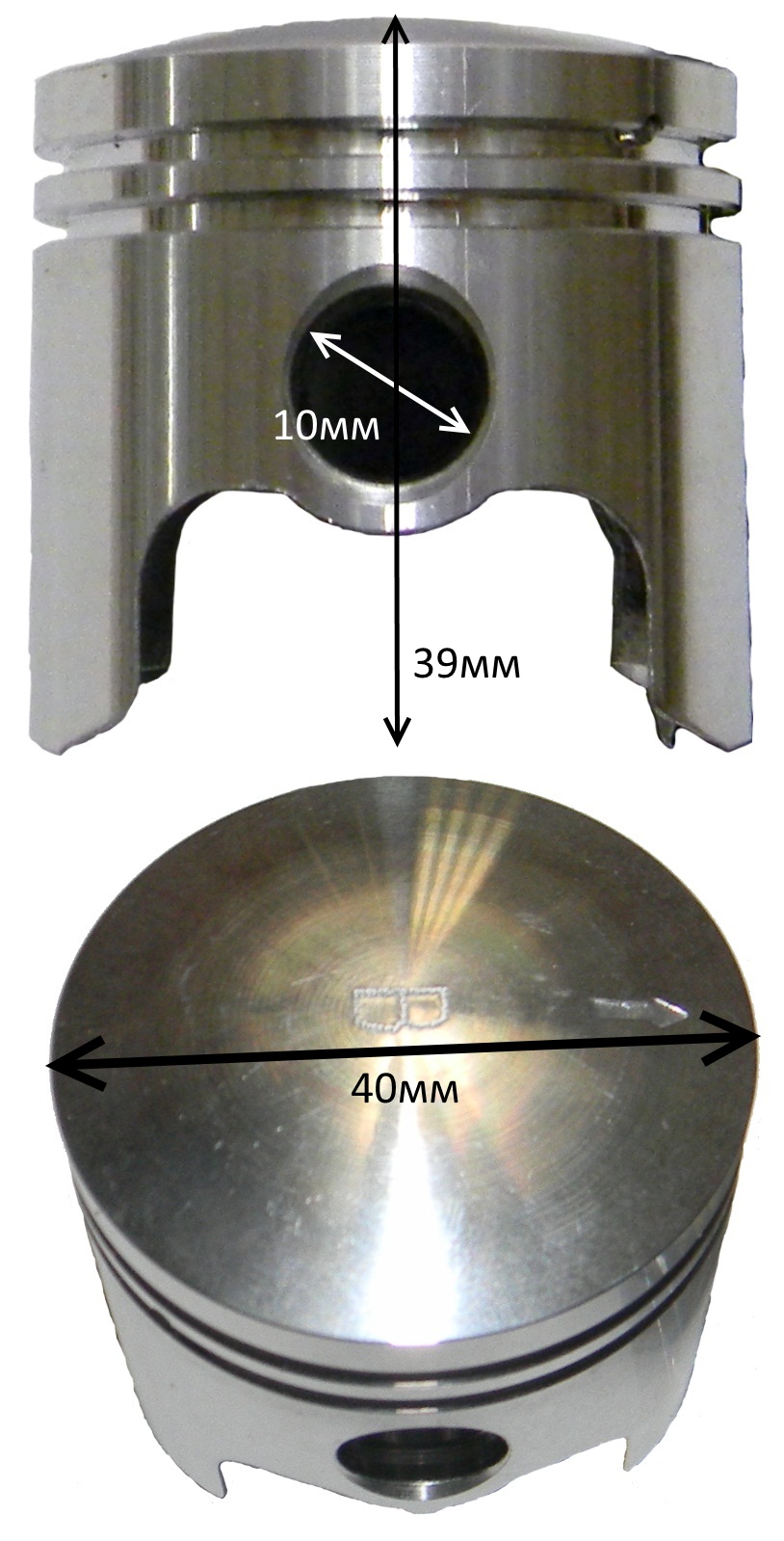 Поршень 40х40-10палец-12 2-кольца х1,5 <br>(Артикул: 0802.084600)