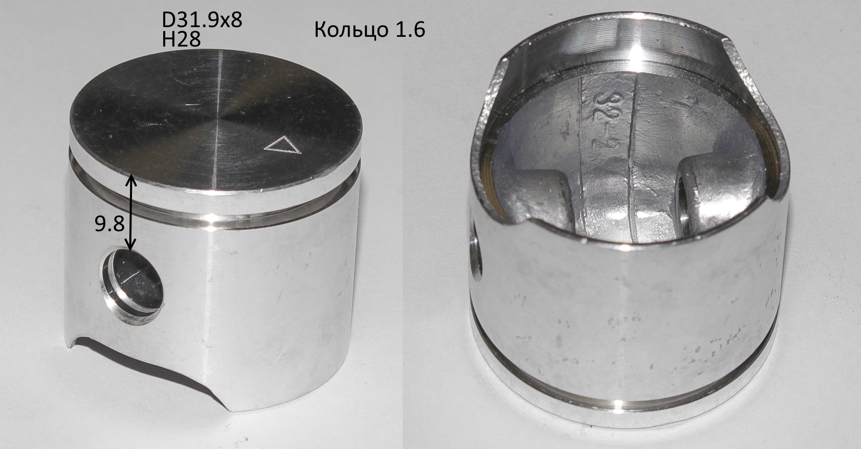 Поршень Ø32х38- Ø8палец-10 1-кольцо х1,5 \\ piston <br>(Артикул: 0802.107000)