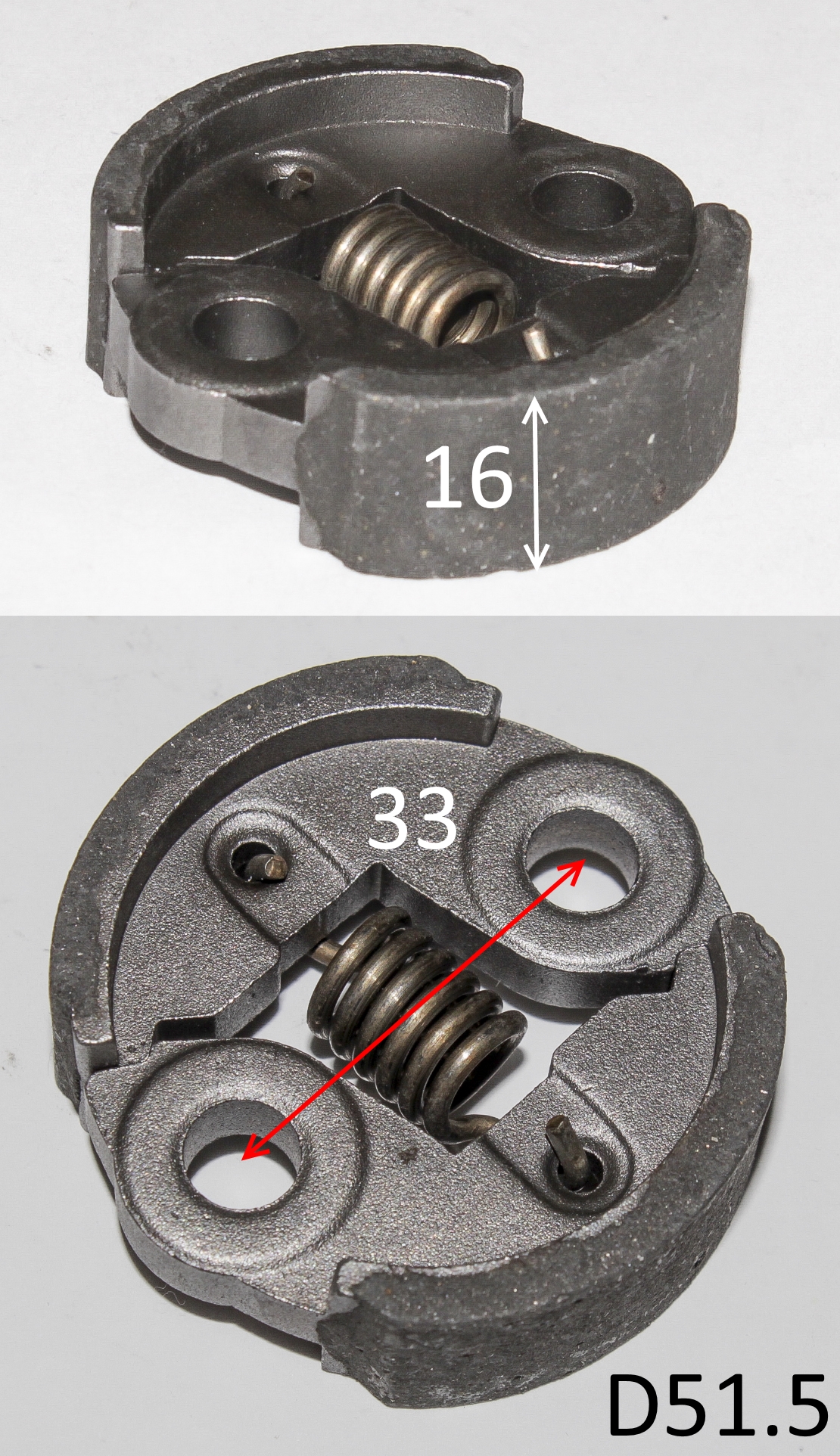 T26&T26P-E45 Муфта сцепления центробежного асбестовое в сборе d52х10-16 1E34F <br>(Артикул: 0802.174400)