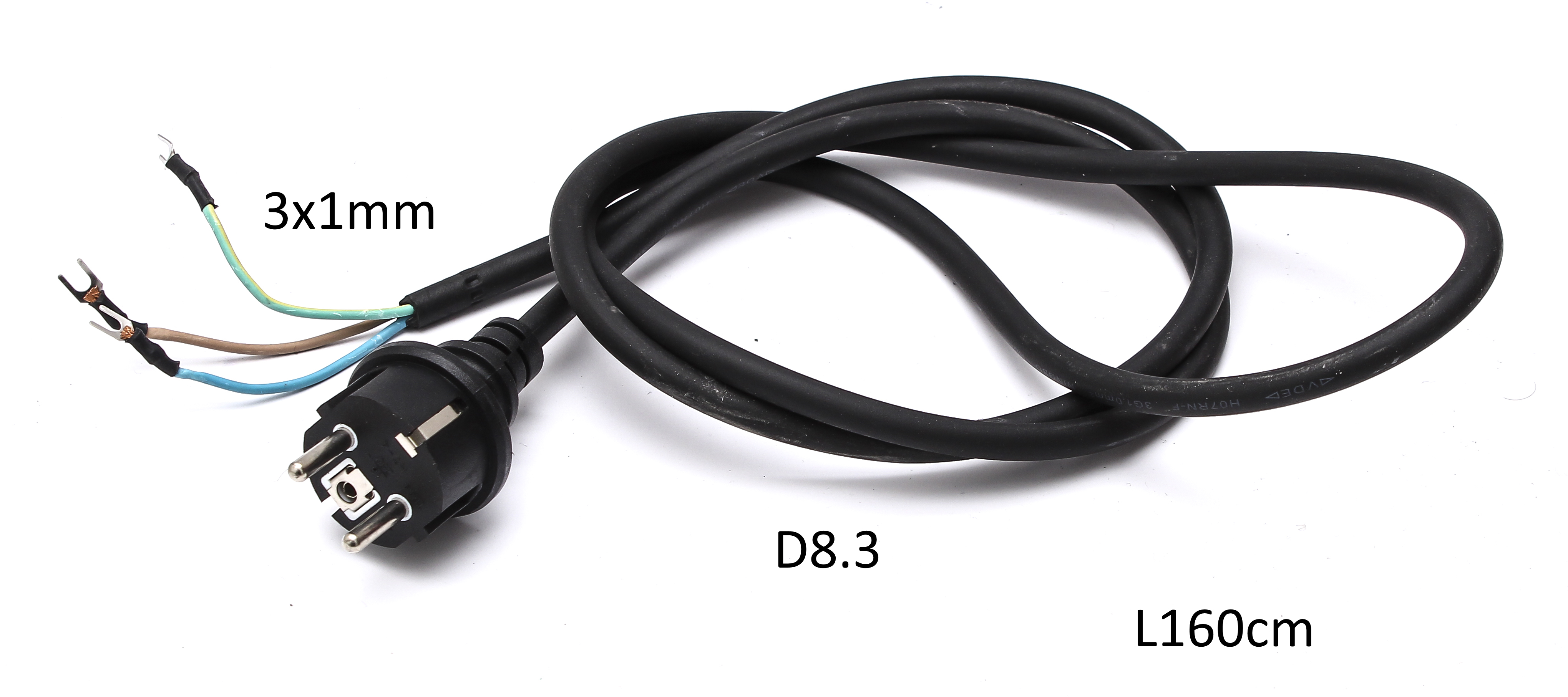 FGP1000JDF-24-42; Кабель питания с вилкой, 3х1mm2, 1,2M ; <br>(Артикул: 1001.067850)